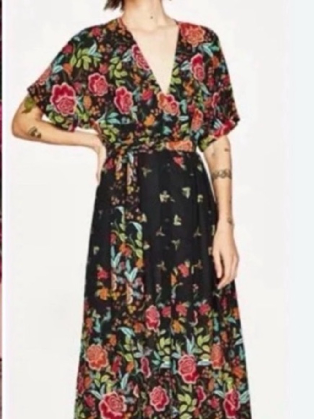 Zara Floral Maxi Dress Women’s Medium